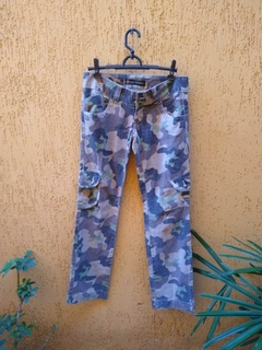 Calça Cargo Camuflada Cinza e Verde - Tamanho 38 - comprar online