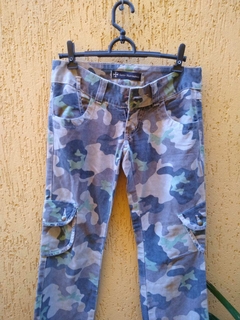 Calça Cargo Camuflada Cinza e Verde - Tamanho 38 - Tio Apu Store