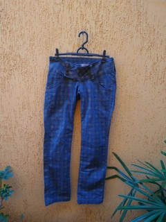 Calça Jeans Xadrez Azul e Amarelo - Tamanho 38 - comprar online