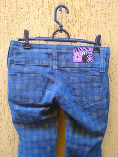Imagem do Calça Jeans Xadrez Azul e Amarelo - Tamanho 38
