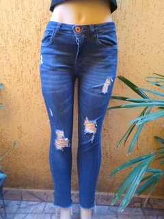 Calça Jeans Skinny Destroyed - Tamanho 42 na internet