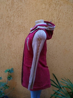 Imagem do Casaco Veludo Marsala com Capuz - Tamanho G