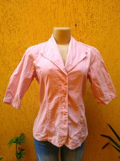 Camisa Jeans Rosa Claro - Tamanho G na internet