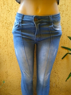 Calça Jeans Skinny Azul Médio Destroyed - Tamanho 40 - Tio Apu Store