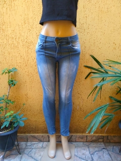 Calça Jeans Skinny Azul Médio Destroyed - Tamanho 40 - comprar online