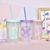 Vaso glitter con sorbete - Dulce Hogar