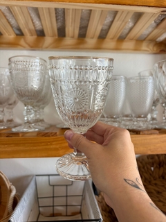 Copas de vidrio con borde dorado - PuntoP Home y Deco