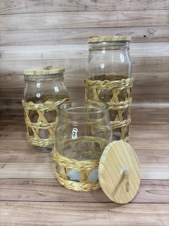 Frasco con tapa de madera - PuntoP Home y Deco