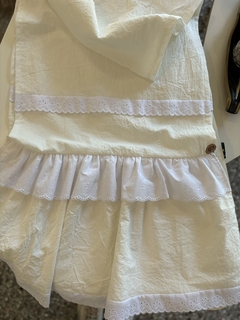Camino de mesa de tusor con broderie off white en internet