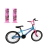 Kit Bicicleta Infantil Aro 20 Alfameq Jump Freestyle Cross Azul c/Rosa + Manopla Bmx