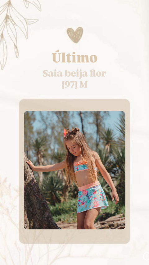 ÚLTIMO! Top + saia beija flor