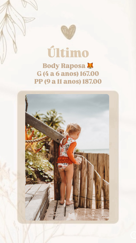 Body Infantil Raposa