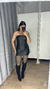 Vestido courino colado preto - comprar online