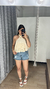 Short Jeans detalhe corrente - Moda Vivazz