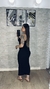 Vestido midi tricô preto - comprar online