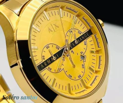 Relógio Masculino Armani Metal Gold Dourado na internet
