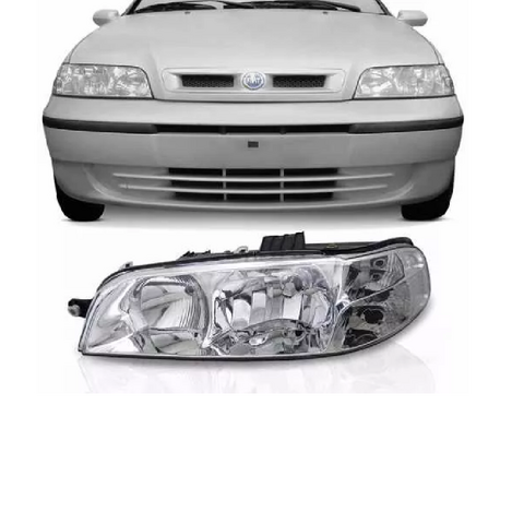 Farol Cromado Lado Esquerdo Palio Fire 01/07 Carcaça preta