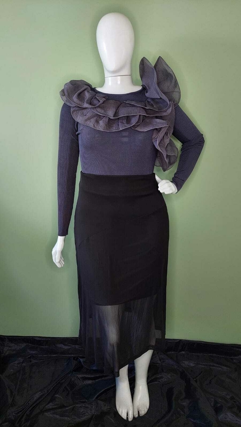 Blusa Chumbo Babados (G) - Zara - comprar online