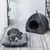 Cama Macia Aconchegante Semi Fechada Para Gatos
