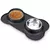 Comedouro Duplo Em Inox Antiderrapante Com Esteira De Silicone