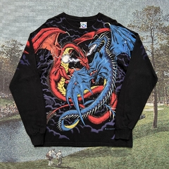 Camiseta Manga Longa Dueling Dragons Liquid Blue 1994