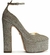 Scarpin Dourado Glam Meia Pata Bico Quadrado Arezzo