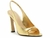 Sandália Arezzo Couro Dourado Glitter Metalizado