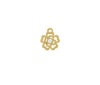 Pingente Flor Ouro com Strass Cristal 14mm - 10 unidades