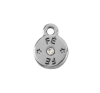 Pingente Redondo Fé Níquel Free com Strass 9mm - 10 unidades