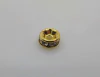 Entremeio Rondelle com Strass 6mm Ouro - 144 unidades