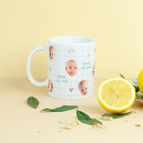 Caneca Rostinho dos Afilhados - para padrinho e madrinha