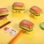 Apontador Duplo Hamburguer com 2 borrachas decoradas