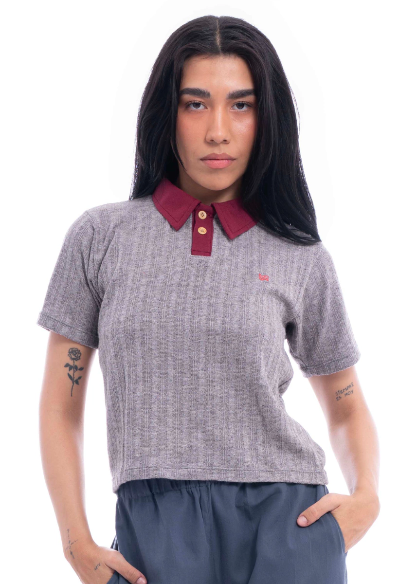 CHOMBA BRISA - Gris y Bordó