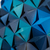 Geométrica em Papel: Triângulos em Tons de Azul Com Vidro 100x100cm - Catalogo Arte Própria