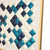 Geométrica em Papel: Triângulos em Tons de Azul e Branco Com Vidro 100x100cm - Catalogo Arte Própria