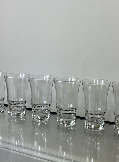 jogo de 6 copos bojudos em vidro grosso