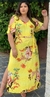 Vestido longo estampado manga caida no ombro. - comprar online