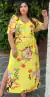 Vestido longo estampado manga caida no ombro. - comprar online