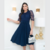 Vestido midi com saia prissada manga de tule acompanha cinto. na internet