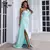 vestido de festa azul claro para mulheres, um ombro, manga comprida, bab - Bia Modas | Vestidos Casuais e de Festa com Estilo e Elegância