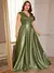 Imagem do Plus size luxo ouro cetim com decote em v vestido de noite feminino lantejoulas