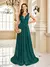 Mulheres de luxo com decote em v sem mangas verde formal vestido de noite lantej na internet