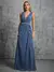 Vestido de festa ombro profundo decote em v prata lantejoulas cinto plissado chiffon fenda - loja online