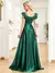 Luxo verde escuro sereia cetim vestido de noite 2025 feminino sem mangas com dec - comprar online