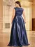 Plus size luxo ouro cetim com decote em v vestido de noite feminino lantejoulas na internet