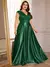 Plus size luxo ouro cetim com decote em v vestido de noite feminino lantejoulas - comprar online