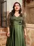 Vestido de festa plus size com decote em v renda bordado mosaico pano de cetim dobrada à - comprar online