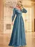 Imagem do Luxo azul com decote em v lantejoulas vestido de noite 2025 elegante feminino