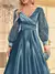Luxo azul com decote em v lantejoulas vestido de noite 2025 elegante feminino - Bia Modas | Vestidos Casuais e de Festa com Estilo e Elegância