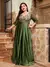 Vestido de festa plus size decote em v renda bordada manga média longa cor contraste reta - Bia Modas | Vestidos Casuais e de Festa com Estilo e Elegância